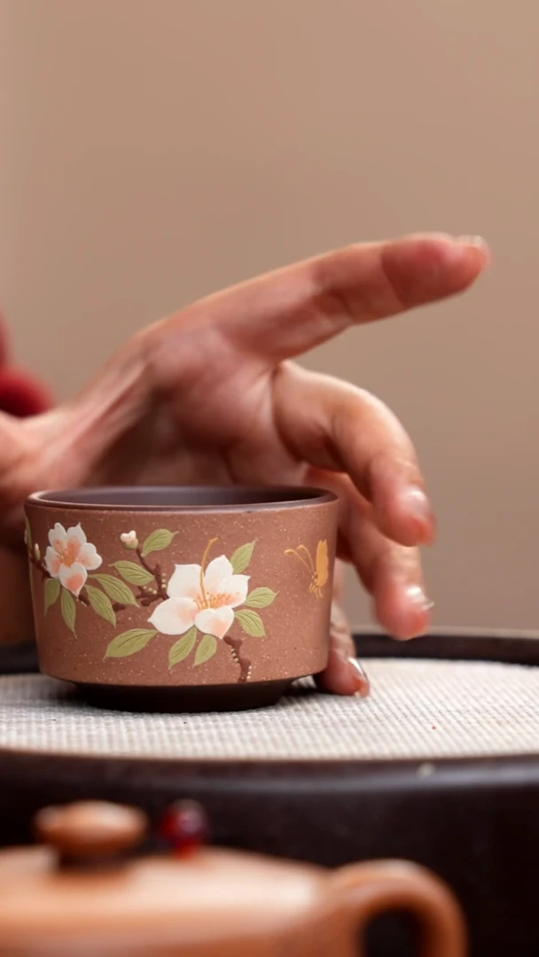 【闪购商品】紫砂茶壶芝麻段粉浆玉兰汉瓦杯004