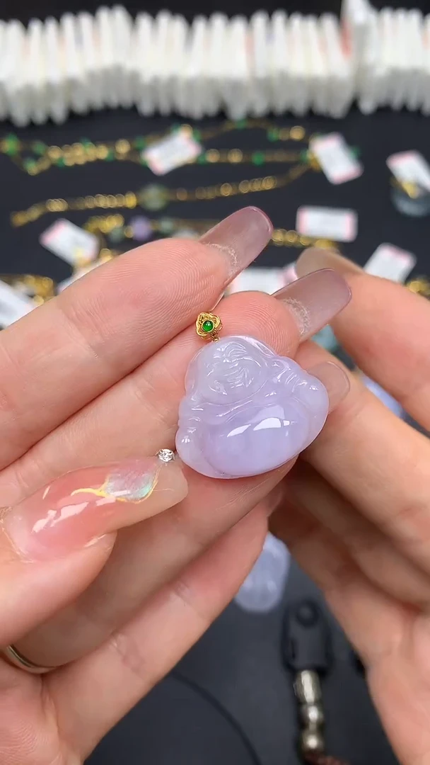 翡翠18K金镶嵌吊坠(不含链)MS193353