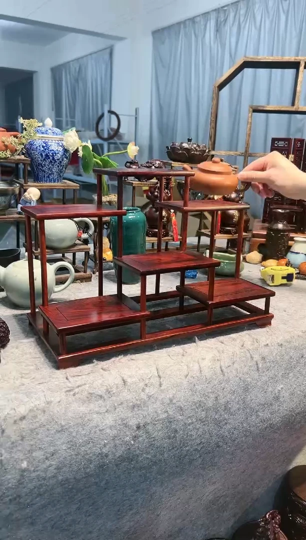 微凹黄檀（南美大红酸枝）前后台博古架一个