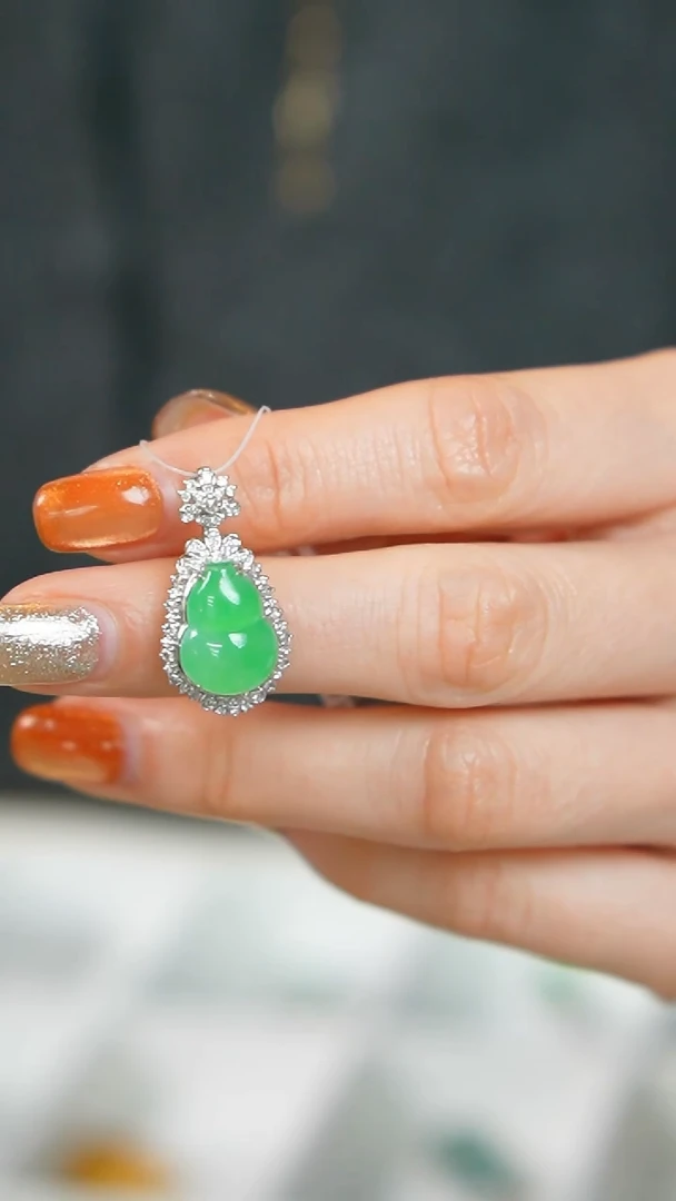 【闪购商品】翡翠挂件18K金镶嵌77号-吊坠/姿/2