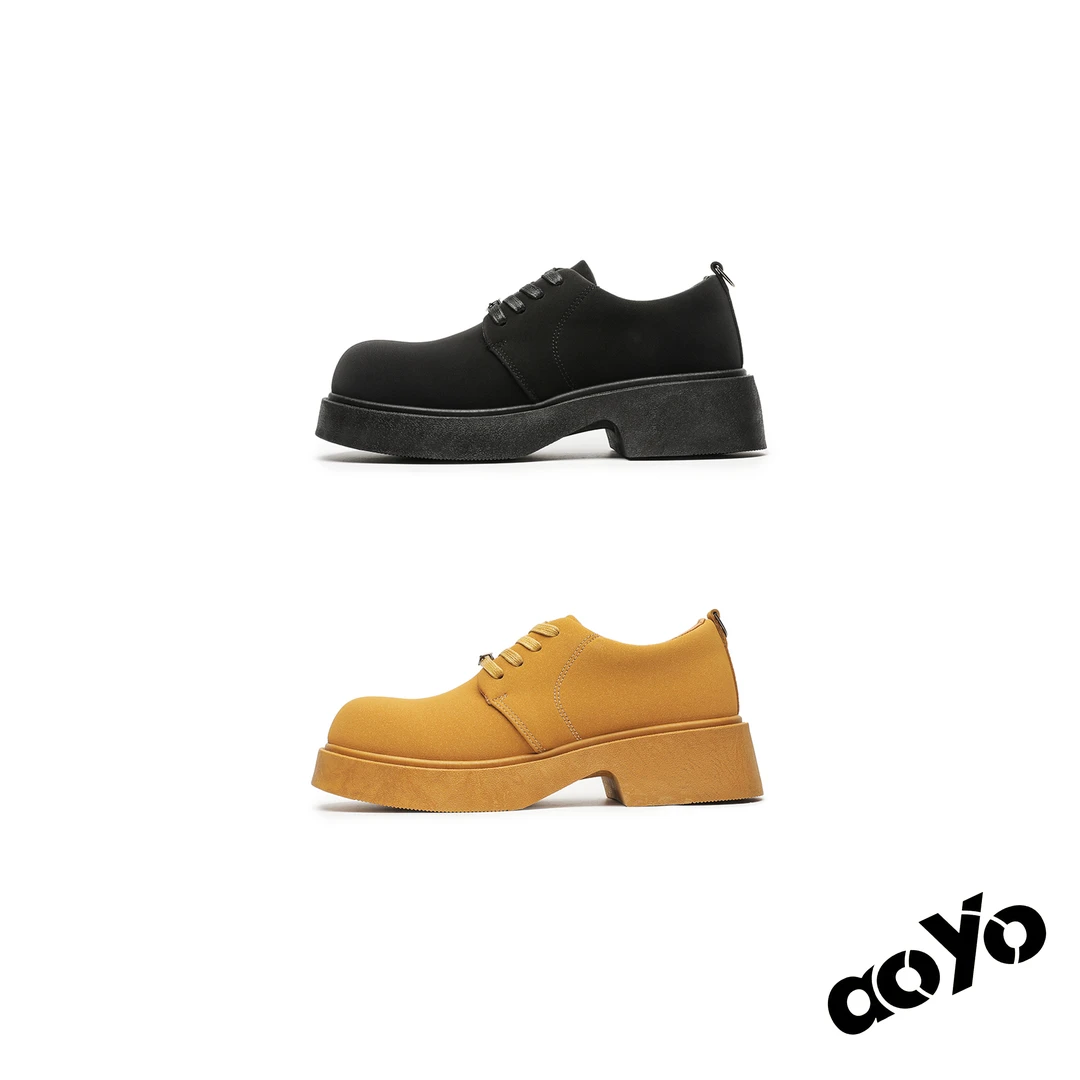 aoyo“复古系列"CleanFIt大头德比鞋高街时尚潮流皮鞋休闲百搭厚底