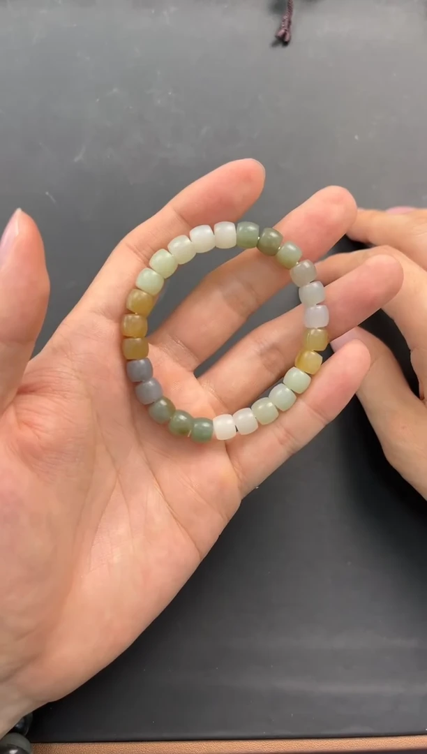 未镶嵌手串和田玉多宝直切手串卡8微色差