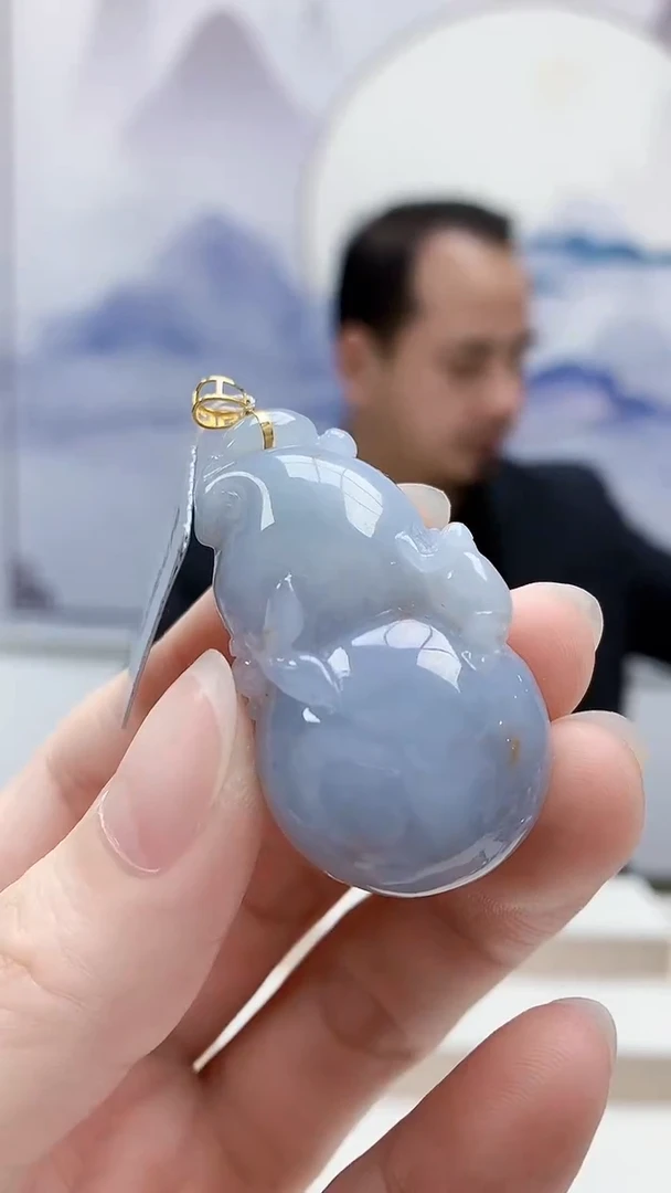 18K金镶嵌定制翡翠4957ry-毛货挂件16