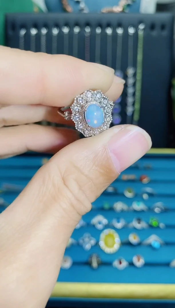 【闪购商品】欧泊戒指银S925镶嵌1121