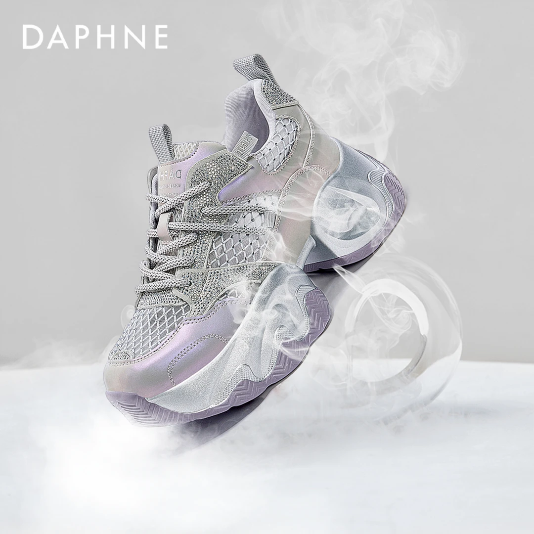 达芙妮新款厚底网面透气舒适25夏季爆款增高小个子福音百搭老爹鞋