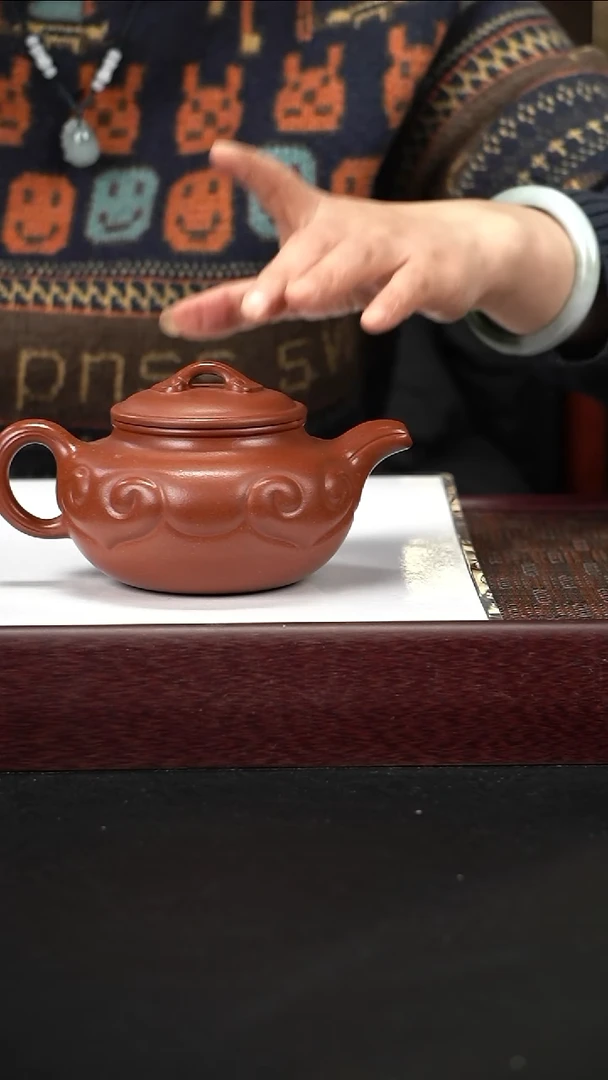 茶壶紫砂zq朱泥如意仿古400cc