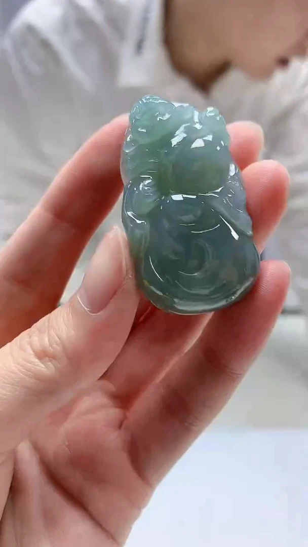 【闪购商品】定制翡翠未镶嵌5028zm-毛货挂件57佛公