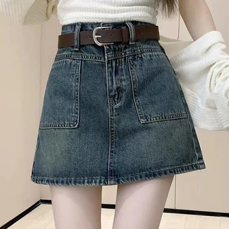 701-750牛仔半身裙短裙显瘦高腰时尚夏季新款不规则包臀百搭设计
