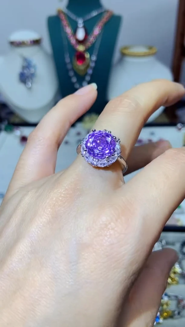 银S925镶嵌戒指烟晶53