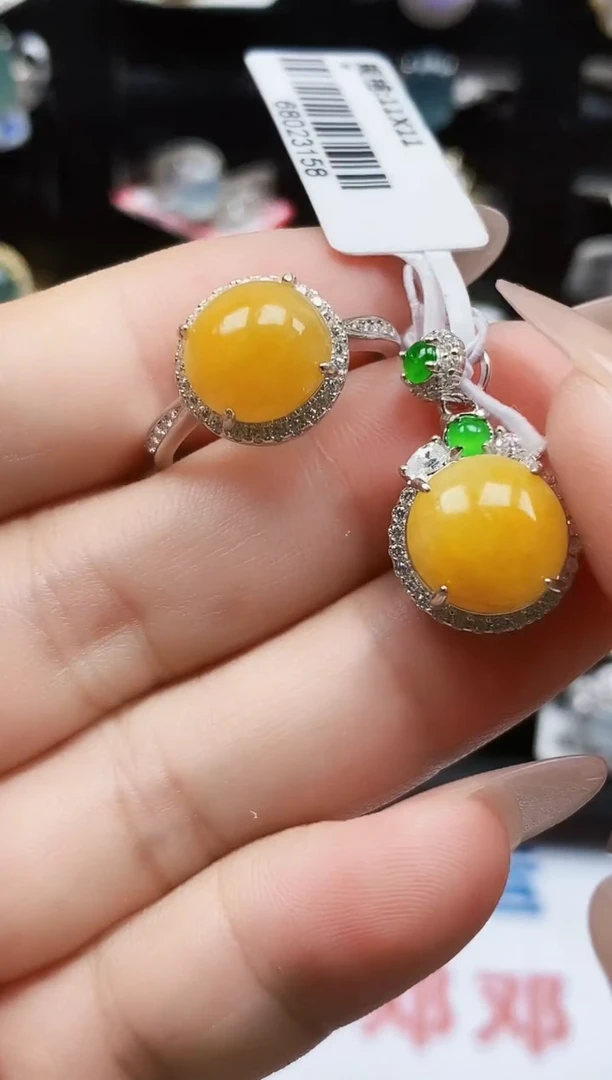 银S925镶嵌戒指翡翠1266
