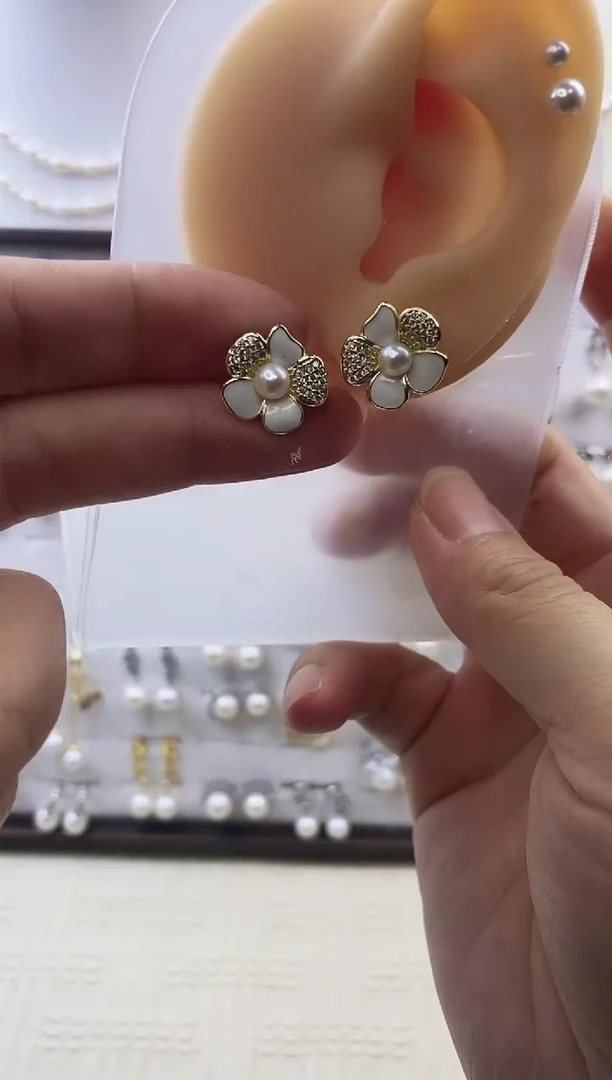 合金耳饰淡水珍珠72