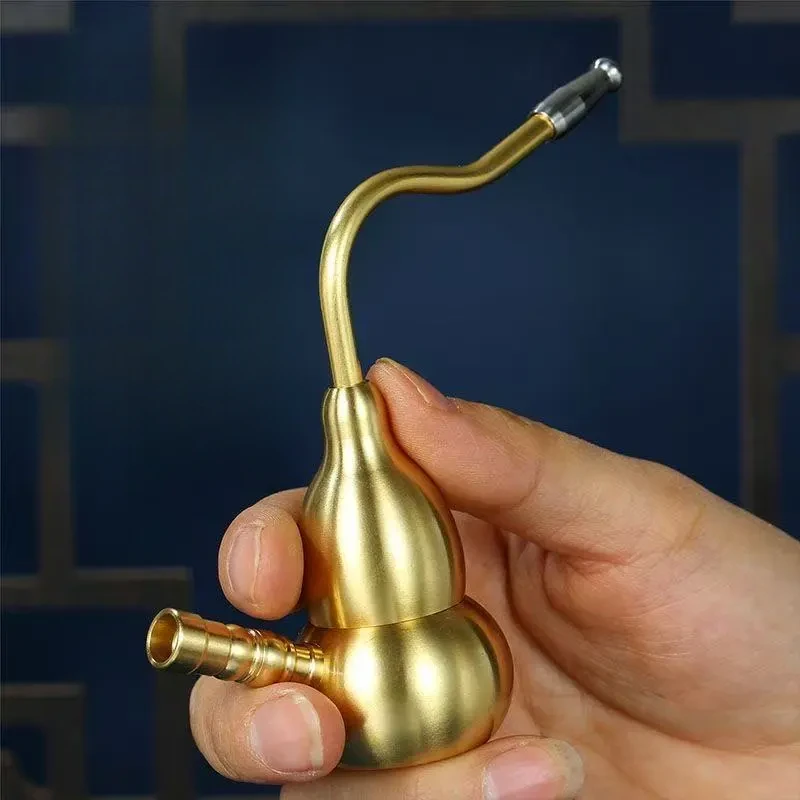 新款黄铜葫芦型四合一两用型创意手把件简约复古工艺品摆件饰D027