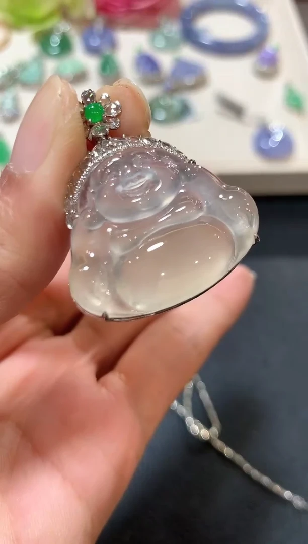 吊坠(不含链)18K金镶嵌翡翠z194