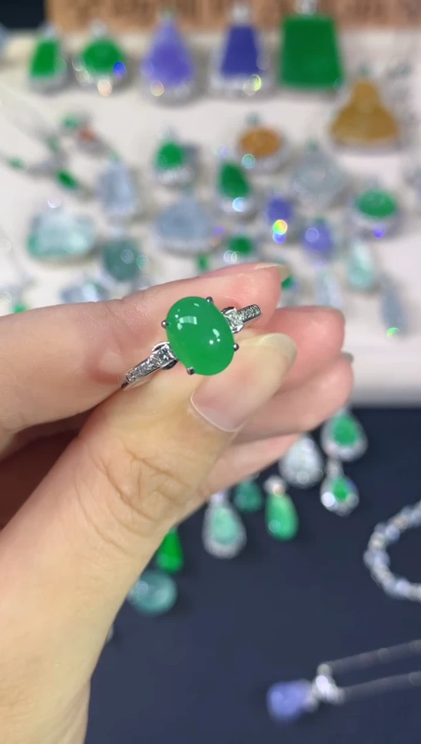 18K金镶嵌戒指翡翠A575|5980