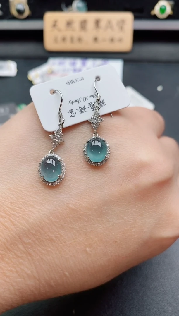 银S925镶嵌戒指翡翠1