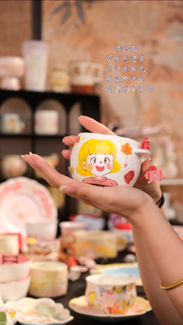 摆件景德镇手工手绘设计师款