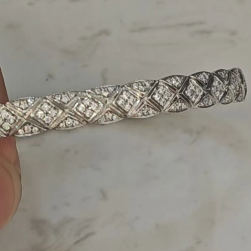 pt950铂金异形满钻x手镯