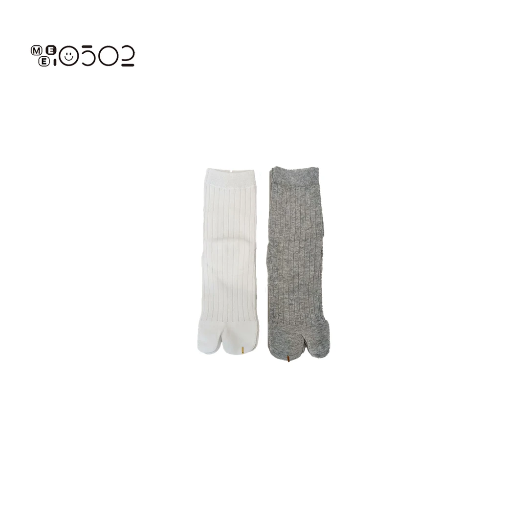 MEI0502 竖坑条纹分指中筒棉袜子 250908