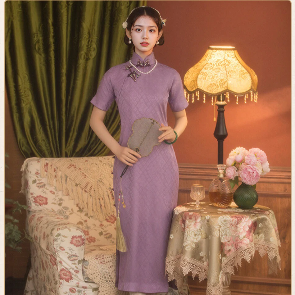 玉琼脂周庄古镇现场走秀同款旗袍