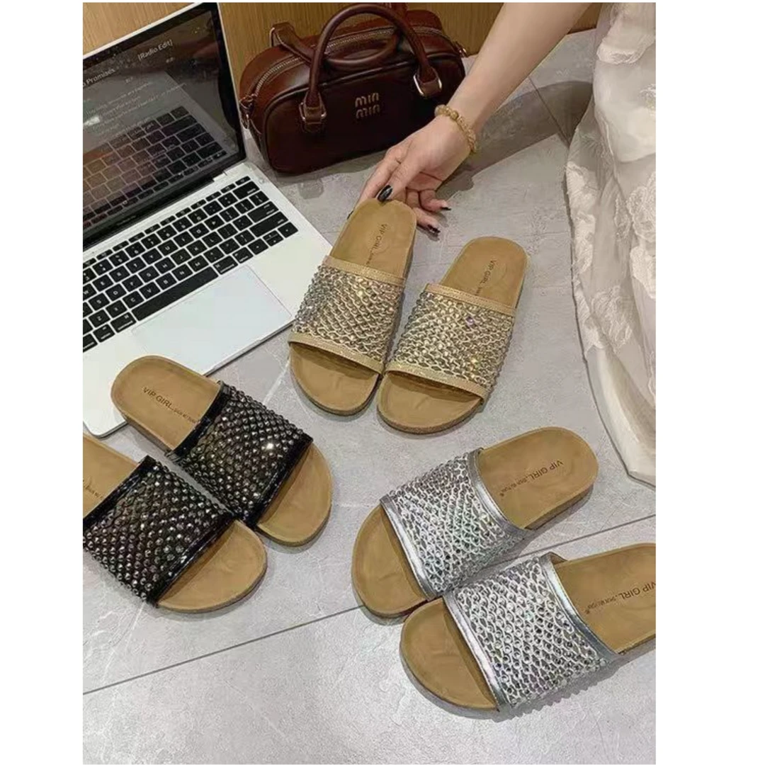 （柚子同款）夏季清凉休闲软底编网一字半托1003