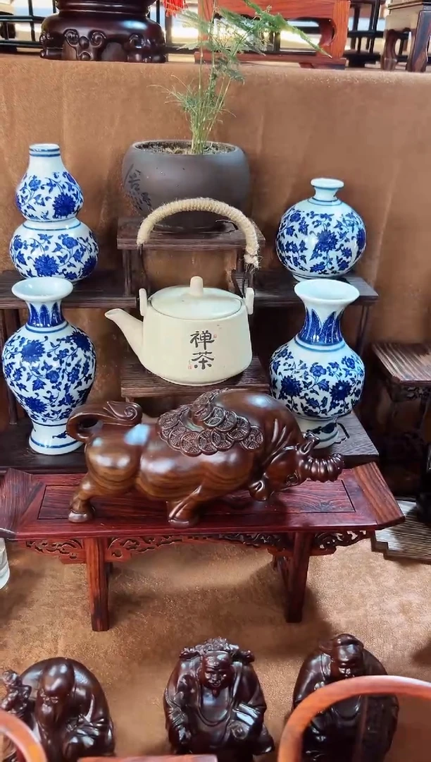 【闪购商品】风车木（黑檀木）大牛加条案底座