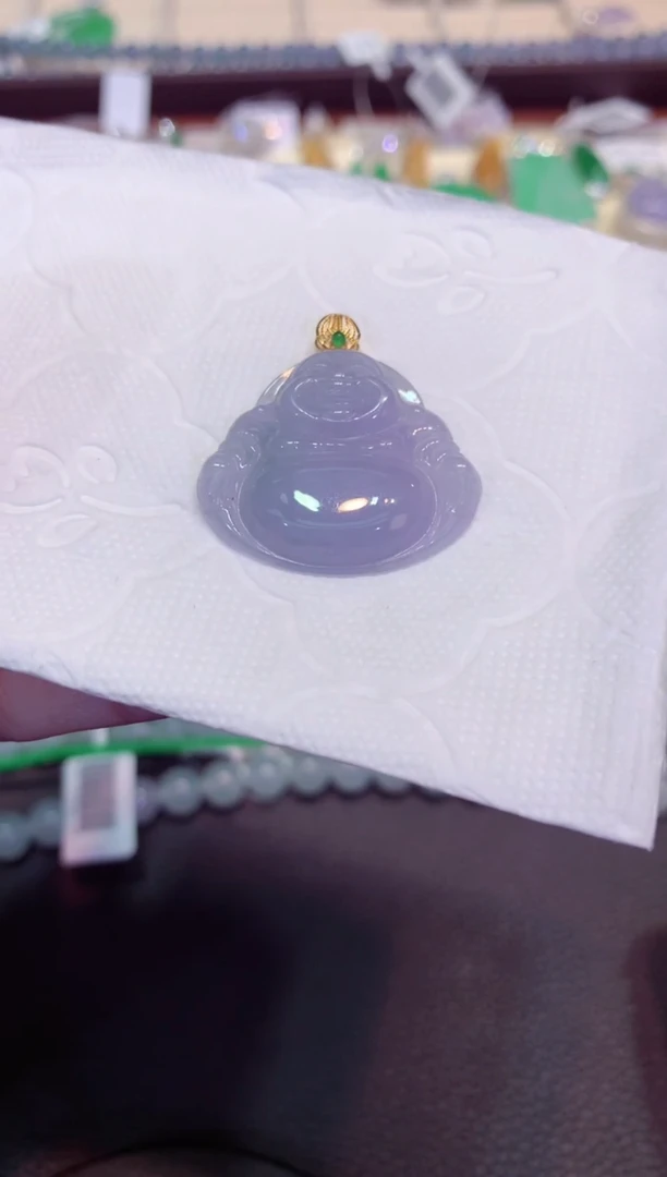 翡翠18K金镶嵌吊坠(不含链)吊坠