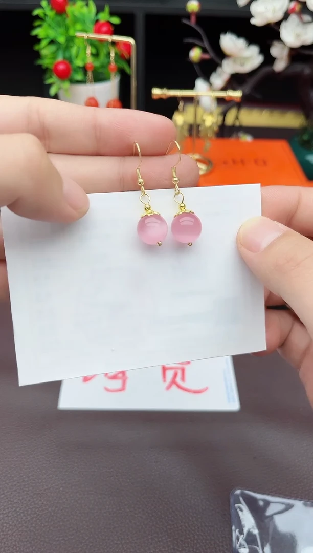 玛瑙/玉髓耳饰银S925镶嵌301000