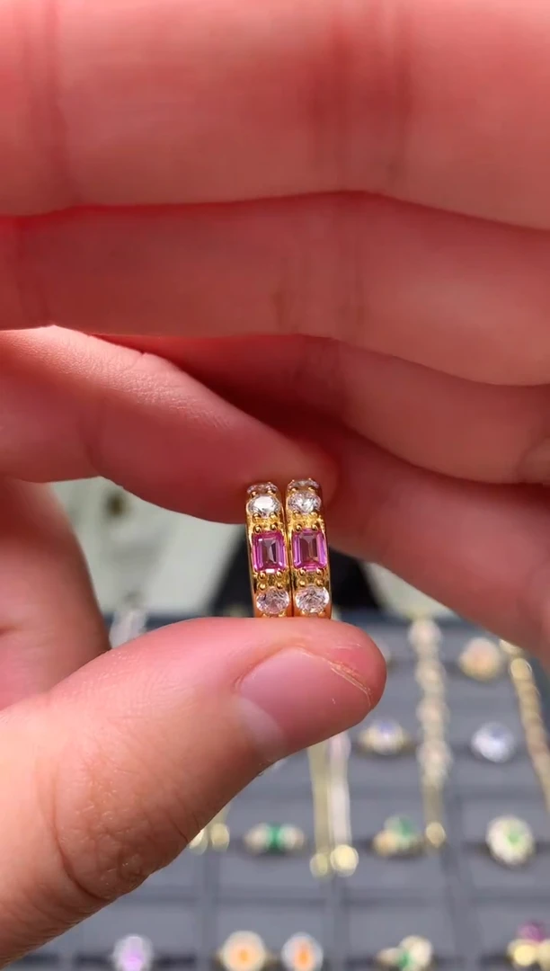 耳饰蓝宝石银S925镶嵌耳饰