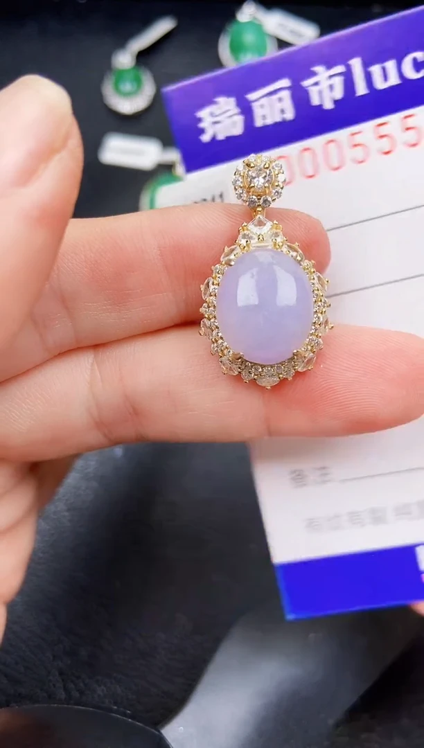 翡翠银S925镶嵌颈饰5553