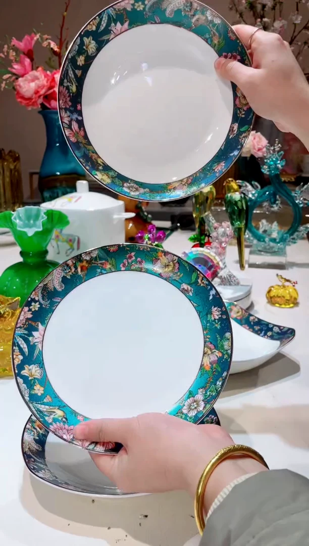 【闪购商品】琉璃手工艺品  绿野圆盘+平盘各1各