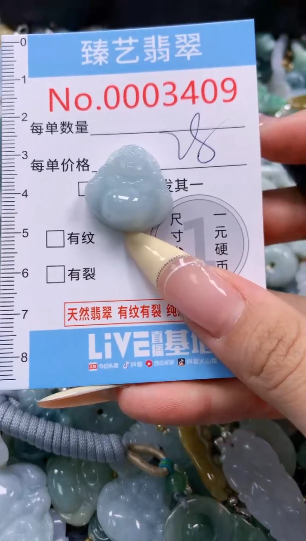 翡翠未镶嵌颈饰含绳000