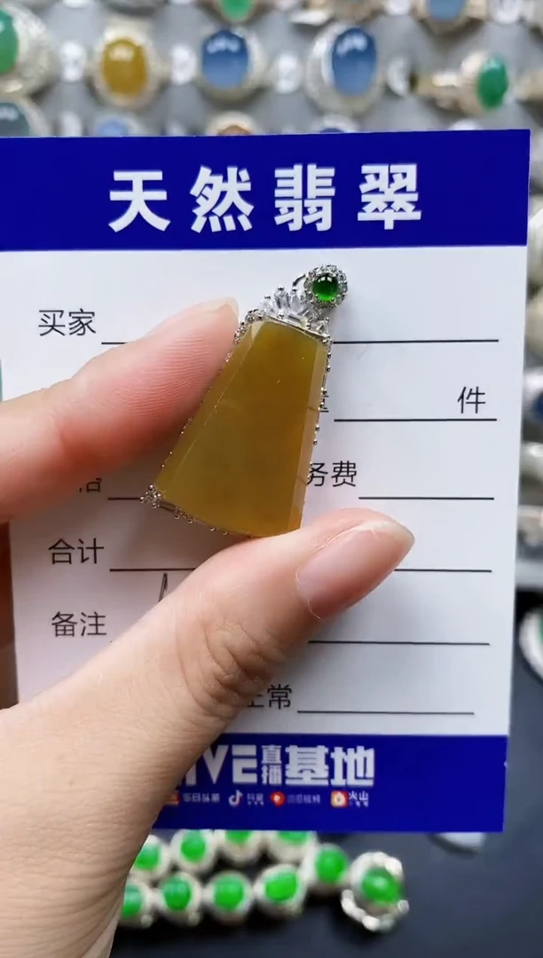 翡翠银S925镶嵌颈饰655