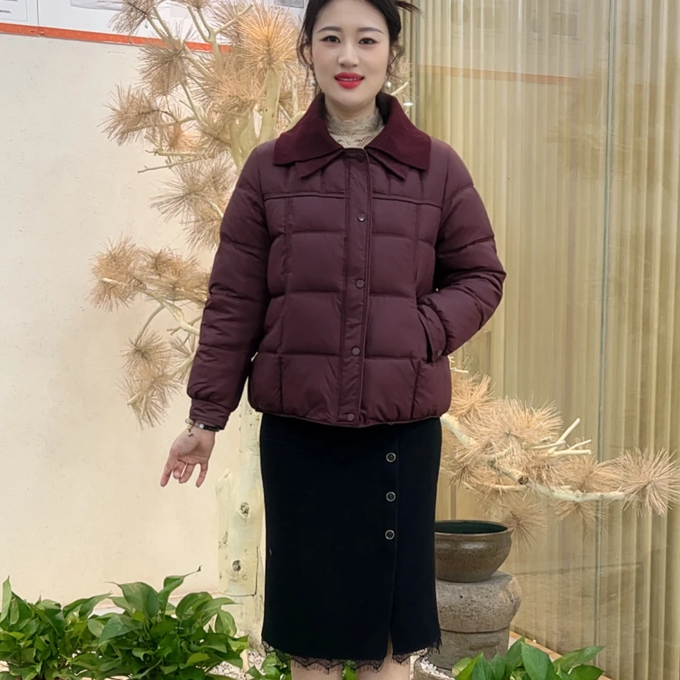 年轻妈妈装短款翻领加厚棉服秋冬2025新款洋气宽松棉袄保暖棉衣