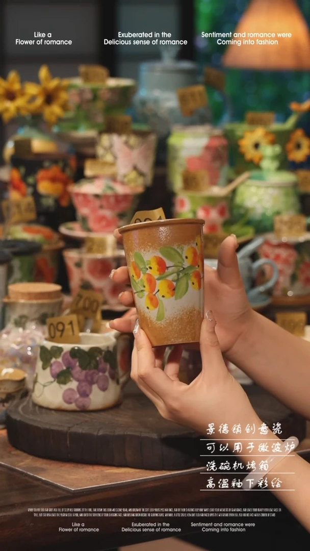 陶瓷景德镇高温釉下彩手工手绘款式