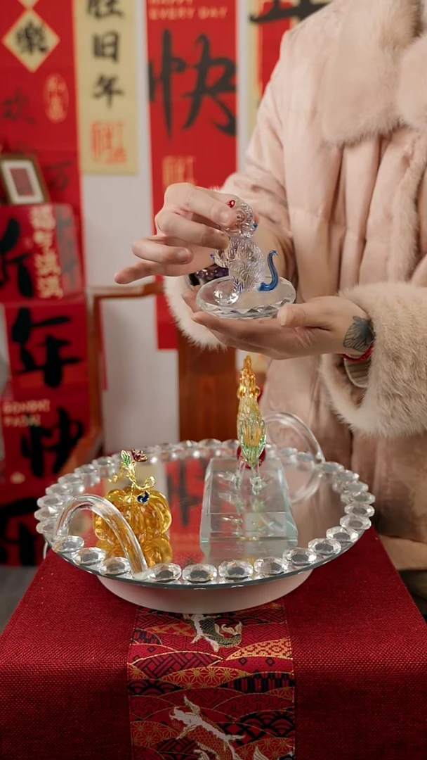 【闪购商品】琉璃拉丝蓝底猴摆件