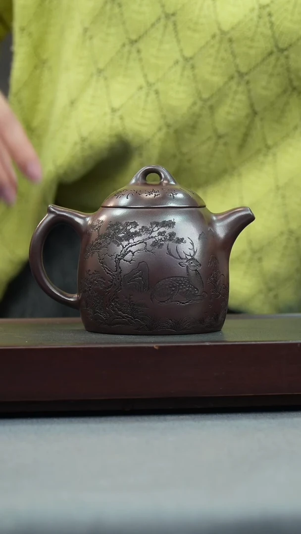 【闪购商品】紫砂茶壶紫龙血 秦权 一鹿有你
