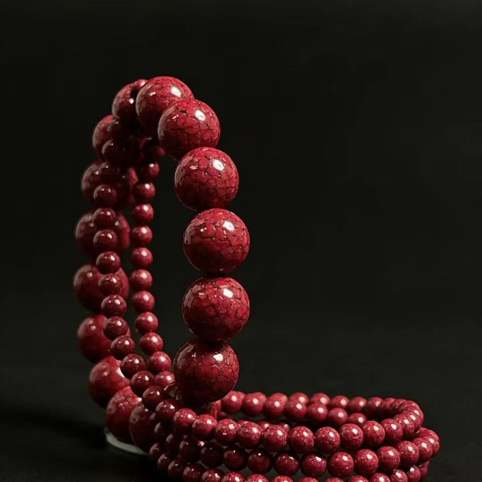 含辰砂工艺品含辰砂工艺品晶体朱砂手链男女款转运时尚百搭手链