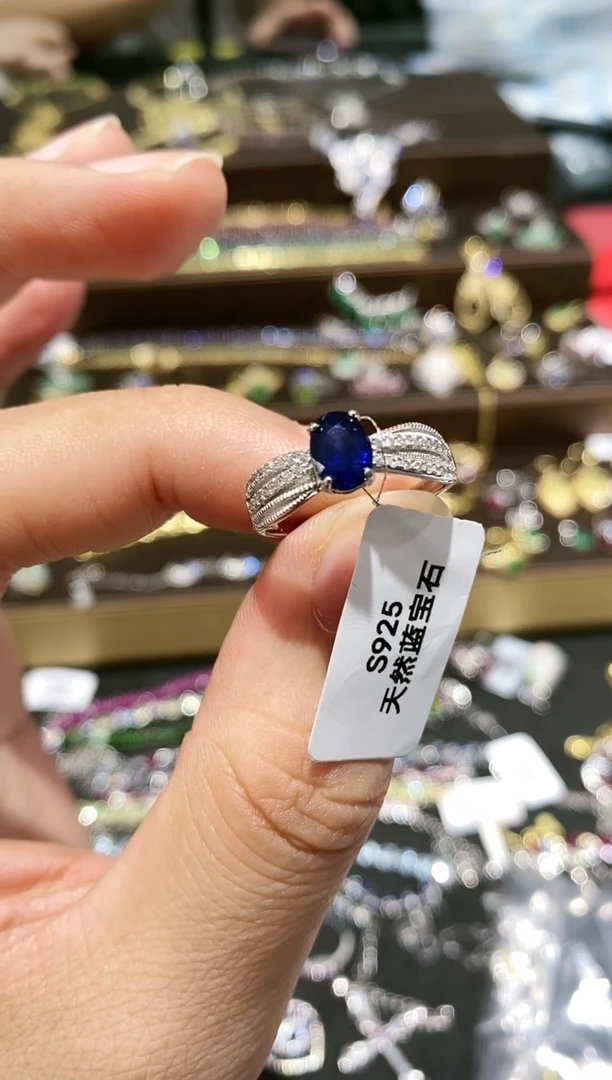 【闪购商品】蓝宝石戒指银S925镶嵌戒指