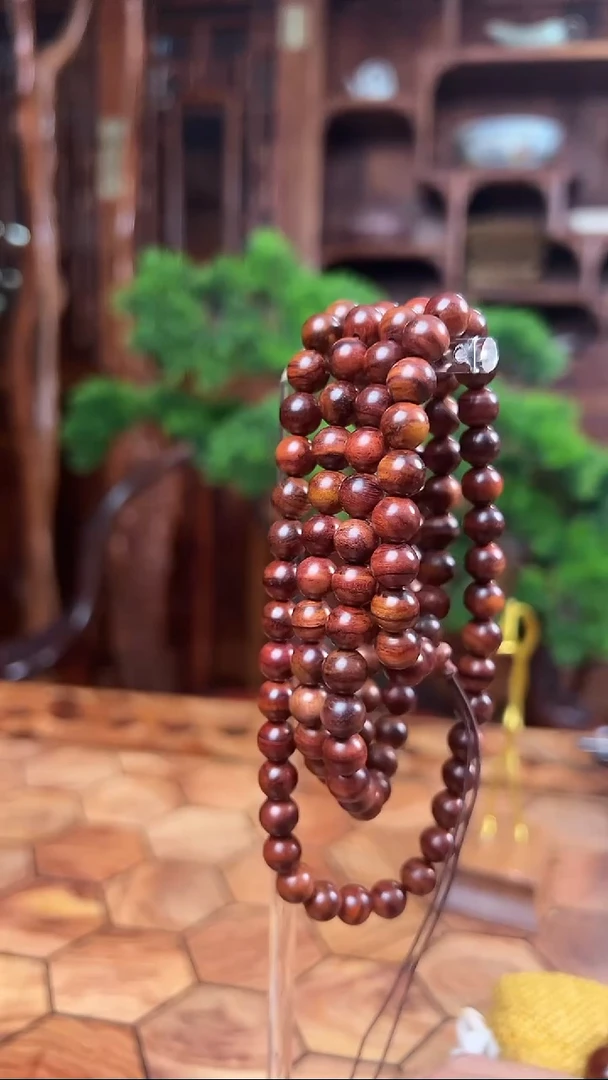 手串/手链黄花梨/降香黄檀保真海黄8圆108颗    油梨料