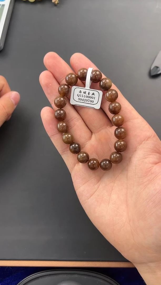 未镶嵌手串和田玉且末金山纯糖手串卡10微色差