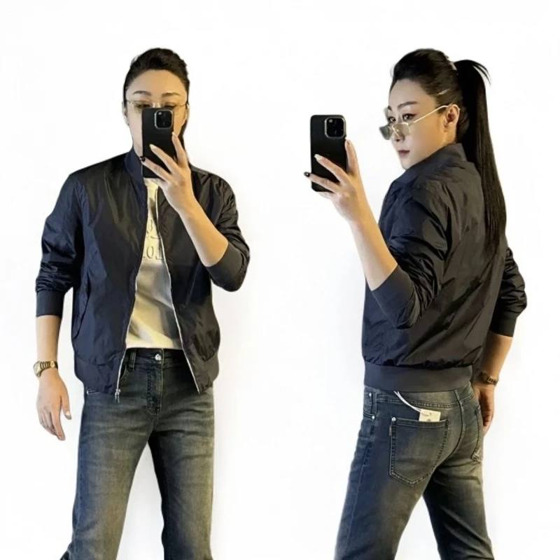 2025男士短款上衣时尚潮流夹克休闲不起球免烫立领长袖棒球领秋冬