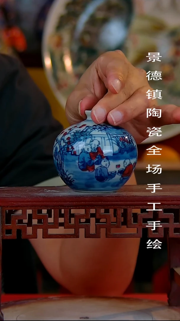 摆件手景德镇陶瓷 全场手工绘