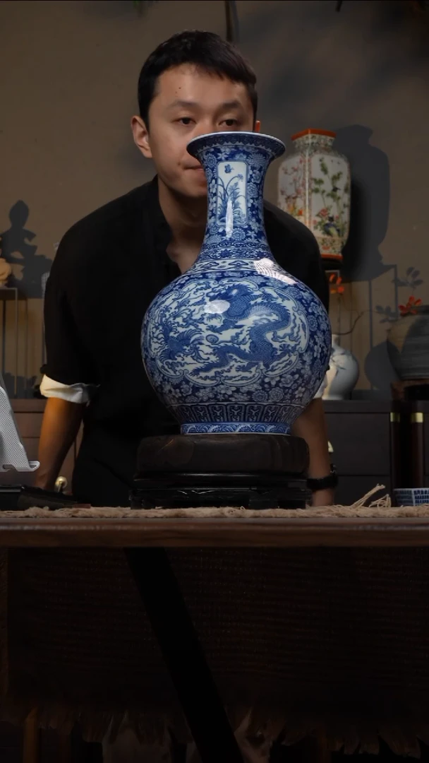摆件WN问泥景德镇陶瓷花瓶摆件