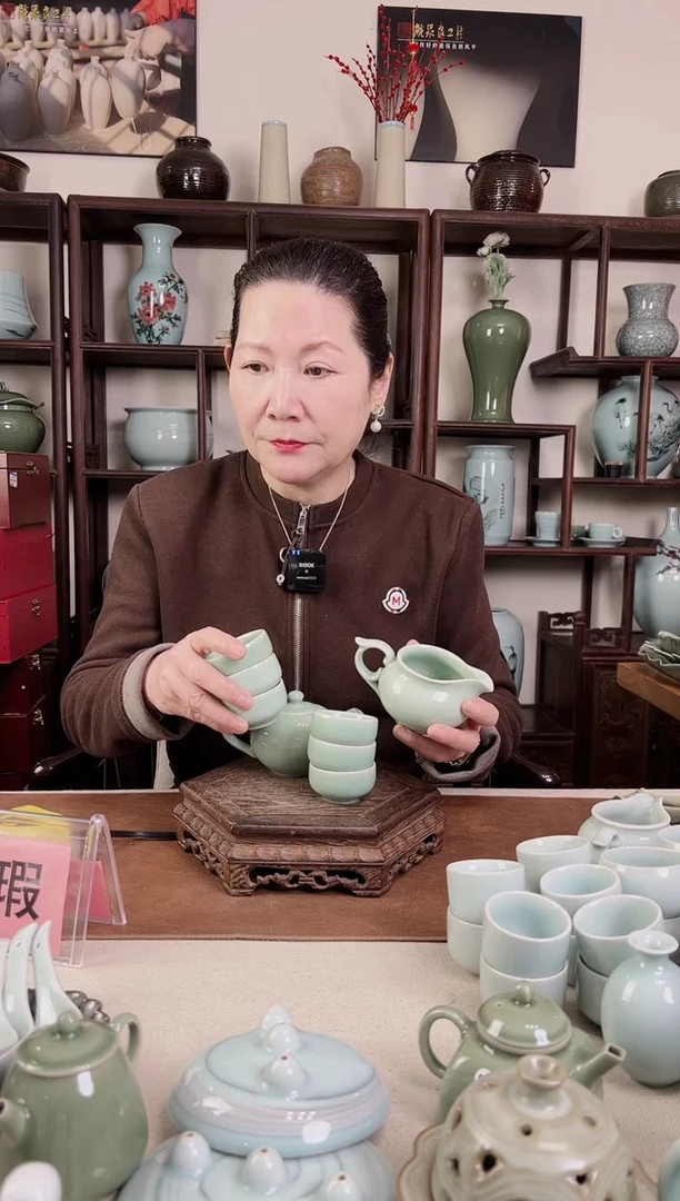 【闪购商品】杯梅青 清心8头茶具