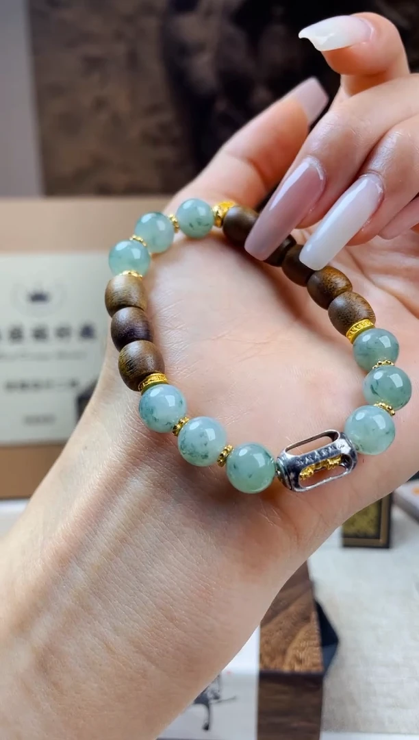 银S925镶嵌手串翡翠珠串