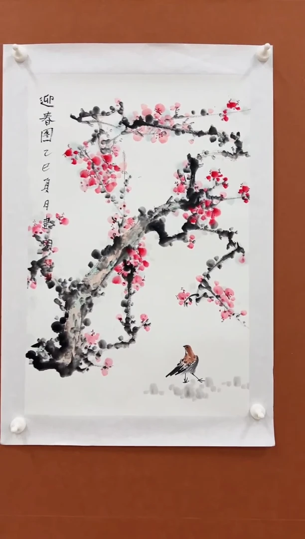 国画童建明2.7平尺花鸟