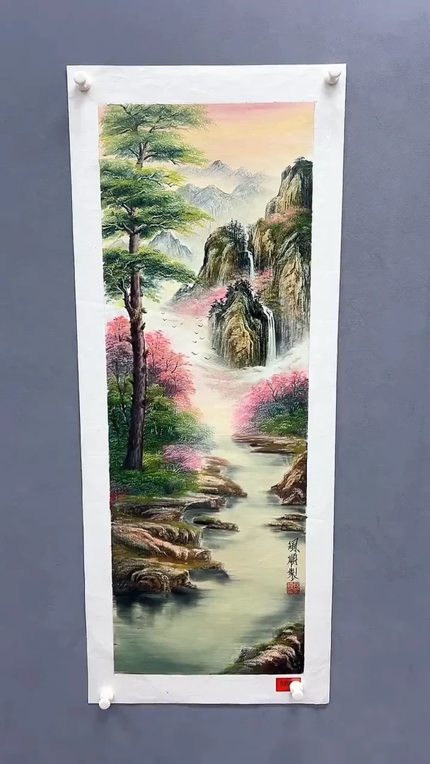 国画国画杨风顺绘画4pc油画山水紫P