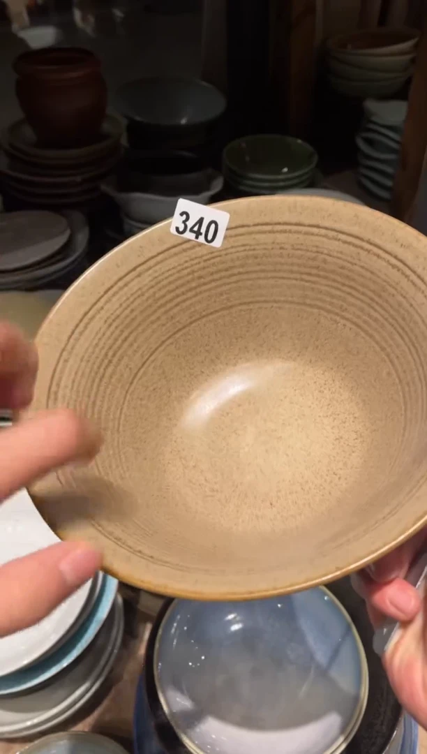 【闪购商品】瓷片340玫瑰金手工斗笠面碗1个