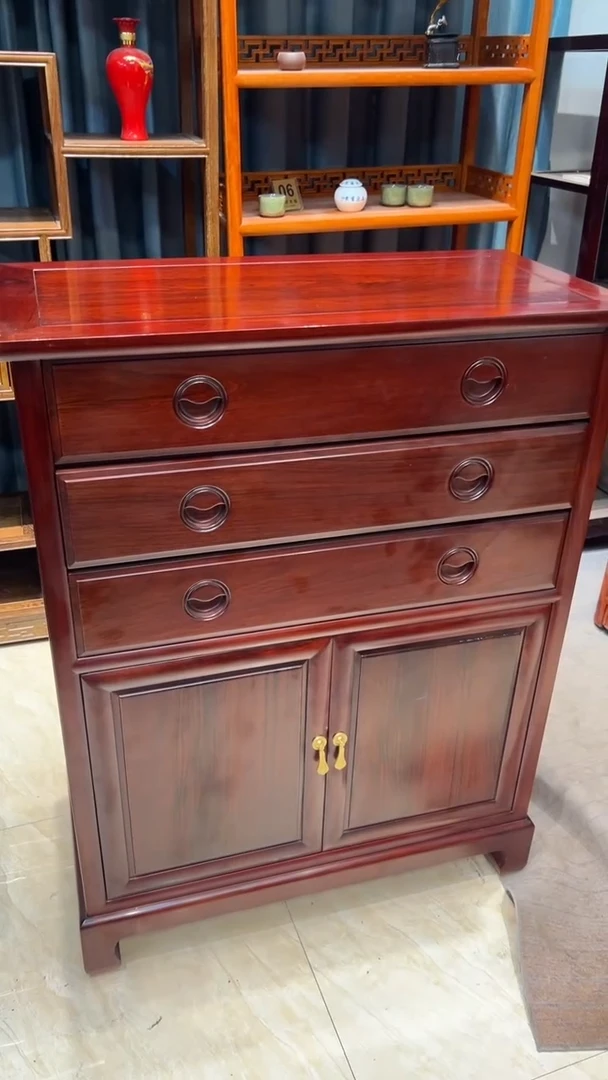 黑酸枝木类端景台东*福利款南美酸枝3抽2门柜