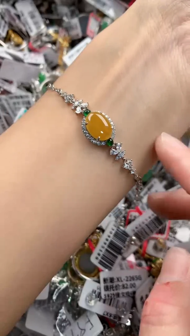 银S925镶嵌戒指翡翠555   2